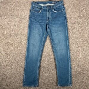 Faherty Brand Mens Straight Leg Jeans Blue Indigo Wash 33x30 Stretch Denim